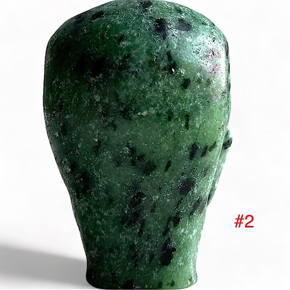 Ruby Zoisite Alien Head Carvings - Picture 14 of 17